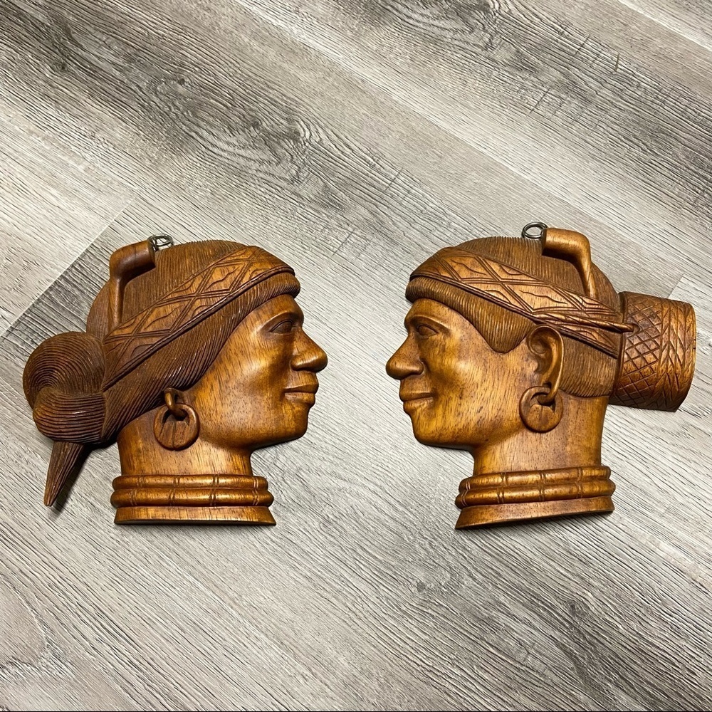 Vintage Carved Brown Wall Decor